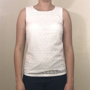 Banana Republic White Sleeveless Summer Top